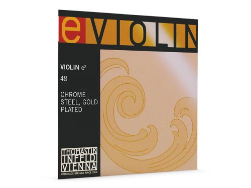 TH-48M Thomastik Infeld e2/mi2 violin string E-1 4/4 medium, chrome steel, gold plated