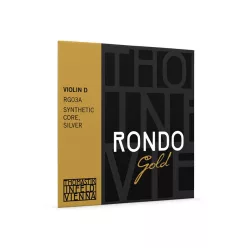   THRG-03A Thomastik Infeld Rondo Gold violin string D-3 4/4 medium, synthetic core, silver wound