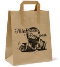 TLBL-01/50 private label  paper bag for campaign THINK LOCAL BUY LOCAL 22+12x29cm, 80gr brown craft paper