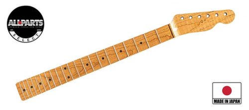 TMOCRF Allparts Select limited edition VIN-MOD replacement neck for Telecaster, AAA+ roasted flamed maple, unfinished