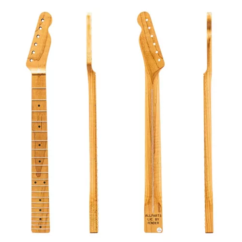TMOVCRF Allparts Select limited edition VIN-MOD replacement neck for Telecaster, AAA+ roasted flamed maple, soft V shape, unfinished