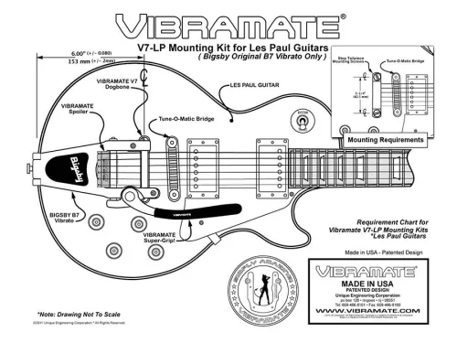 TP3770001 Allparts  Vibramate® Bigsby® V7 for Gibson® Les Paul®, nickel