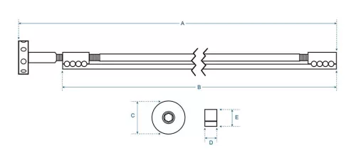 TRD-420-W Boston  double action truss rod, spoke wheel adjustment, 420mm length, for electric guitar