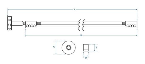 TRD-460-W Boston  double action truss rod, spoke wheel adjustment, 460mm length, for electric guitar