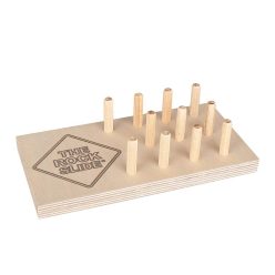   TRS-CTD-01 The Rock Slide  counter top display with logo and 11 slide positions (slides not included), beech wood stained