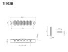 Ti-103B-GG Gotoh  bridge for e-guitar, "tune-o-matic"  thumbwheel spacing 74,0mm, titanium saddles, gold