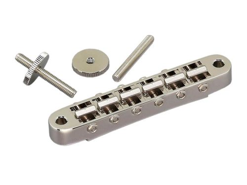 Ti-103B-N Gotoh  bridge for e-guitar, "tune-o-matic"  thumbwheel spacing 74,0mm, titanium saddles, nickel