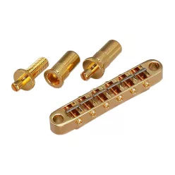   Ti-103B-TGG Gotoh  bridge for e-guitar, "tune-o-matic" stud spacing 74,0mm, titanium saddles, gold
