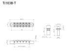 Ti-103B-TGG Gotoh  bridge for e-guitar, "tune-o-matic" stud spacing 74,0mm, titanium saddles, gold