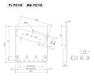 Ti-TC1S Gotoh  bridge for e-guitar, Teaser, pitch 10,8mm, titanium "In-tune" saddles, nickel