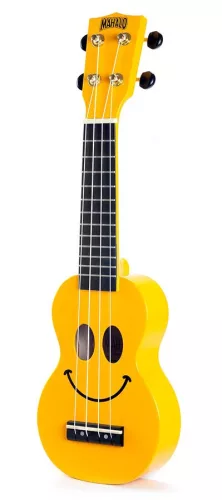 U-SMILINO YW Mahalo Smiley Series soprano ukulele 47cm scale, yellow, with bag