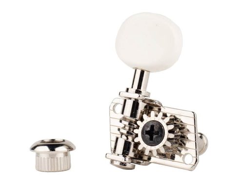 UK-12-05MAN Gotoh  machine heads for ukulele, ultra light, 1:14 ratio, white button, nickel