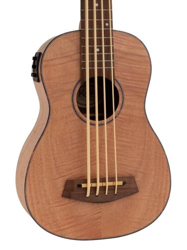 UKBB-310-E Korala Performer Series bass ukulele, all flamed okoume top, guitar machine heads, tuner and EQ