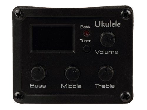 UKBB-310-E Korala Performer Series bass ukulele, all flamed okoume top, guitar machine heads, tuner and EQ