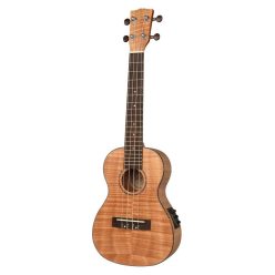   UKC-310-LE Korala Performer Series concert ukulele, lefthand, all flamed okoume, guitar machine heads, Fishman 201 EQ