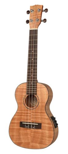 UKC-310-LE Korala Performer Series concert ukulele, lefthand, all flamed okoume, guitar machine heads, Fishman 201 EQ