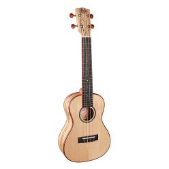   UKC-850 Korala Performer Series concert ukulele, solid spruce top, spalted maple back and sides, open guitar machine heads