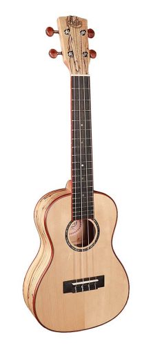 UKC-850 Korala Performer Series concert ukulele, solid spruce top, spalted maple back and sides, open guitar machine heads