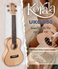 UKC-850 Korala Performer Series concert ukulele, solid spruce top, spalted maple back and sides, open guitar machine heads