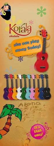 UKS-30-OR Korala  soprano ukulele, wood, with guitar machine heads and bag, orange