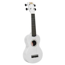   UKS-30-WH Korala  soprano ukulele, wood, with guitar machine heads and bag, white