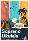 UKS-910 Korala Performer Series soprano ukulele, all dao wood, open guitar machine heads