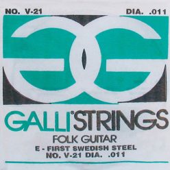   V-021 Galli Folk Guitar E-1 string acoustic, 011, plain steel, ball-end