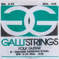   V-025 Galli Folk Guitar A-5 string acoustic, 038, silverplated wound on silk and steel, ball-end