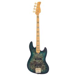   V10 4/TGRS Sire Basses V10 Series Marcus Miller swamp ash + poplar burl 4-string active bass guitar, transparent green satin, incl. gigbag