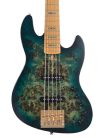 V10 5/TGRS Sire Basses V10 Series Marcus Miller swamp ash + poplar burl 5-string active bass guitar, transparent green satin, incl. gigbag