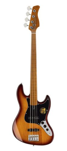 V5 A4F/TS Sire Basses V5 Series Marcus Miller fretless alder 4-string passive bass guitar tobacco sunburst