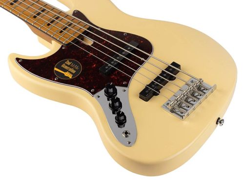 V5 A5L/VWH Sire Basses V5 Series Marcus Miller lefty alder 5-string passive bass guitar vintage white