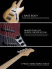 V7+ A4/BK Sire Basses V7 2nd Gen Series Marcus Miller alder 4-string active bass guitar black