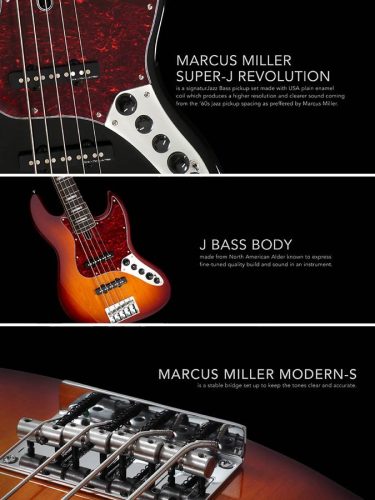 V7+ A5/BK Sire Basses V7 2nd Gen Series Marcus Miller alder 5-string active bass guitar black