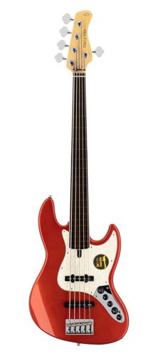 V7+ A5F/BMR Sire Basses V7 2nd Gen Series Marcus Miller fretless alder 5-string active bass guitar bright metallic red