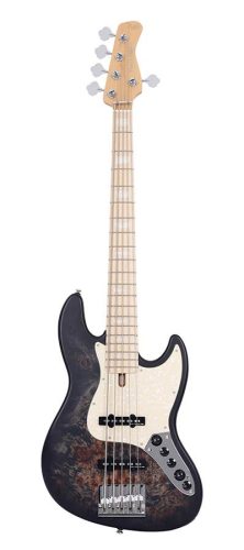 V7 SR5/TBKS Sire Basses V7 Series Marcus Miller swamp ash reissue 5-string active bass guitar, transparent black satin