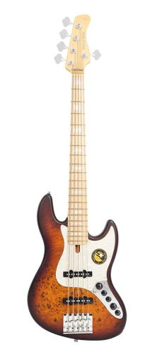 V7 SR5/TSS Sire Basses V7 Series Marcus Miller swamp ash reissue 5-string active bass guitar, tobacco sunburst satin