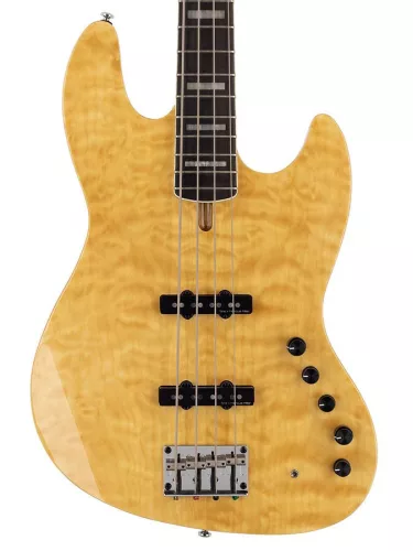 V9+ S4/NT Sire Basses V9 2nd Gen Series Marcus Miller swamp ash with maple top + quilted veneer 4-string bass guitar natural