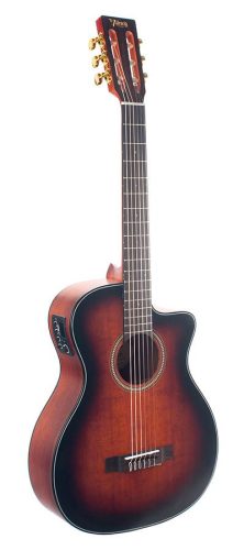 VA434CECSB Valencia Series 430 nylon string auditorium guitar, sitka spruce & nato, preamp and cutaway, classic sunburst