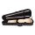 VC-1312-BK Leonardo Elementary series violin case 1/2, shaped, 2 straps, black, black plush interior, YKK zipper