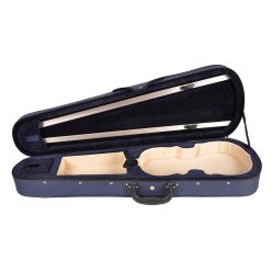   VC-1312-BU Leonardo Elementary series violin case 1/2, shaped, 2 straps, blue, blue plush interior, YKK zipper