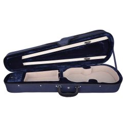   VC-1314-BU Leonardo Elementary series violin case 1/4, shaped, 2 straps, blue, blue plush interior, YKK zipper