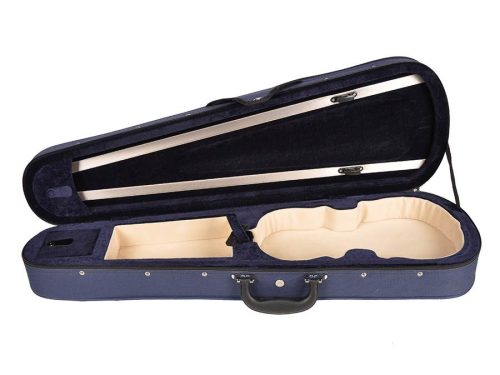 VC-1334-BU Leonardo Elementary series violin case 3/4, shaped, 2 straps, blue, blue plush interior, YKK zipper