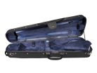 VC-1412-BU Leonardo Student series wooden violin case 1/2, shaped, 2 straps, black, blue suede fabric interior