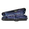 VC-1412-BU Leonardo Student series wooden violin case 1/2, shaped, 2 straps, black, blue suede fabric interior