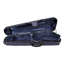   VC-1412-UU Leonardo Student series wooden violin case 1/2, shaped, 2 straps, blue, blue suede fabric interior