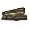 VC-1444-BG Leonardo Student series wooden violin case 4/4, shaped, 2 straps, black, green suede fabric interior