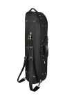 VC-1844-BU Leonardo Student series violin case 4/4, D-shape, 2 straps, black, blue suede fabric interior