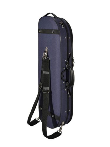 VC-1844-UU Leonardo Student series violin case 4/4, D-shape, 2 straps, blue, blue suede fabric interior