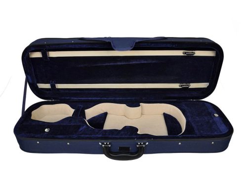 VC-4112-BU Leonardo Elementary series violin case 1/2, oblong, foam moulded, 2 straps, blue, blue interior